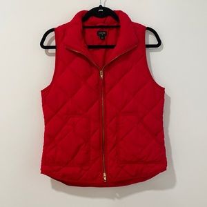 J. Crew Red Puffer Vest